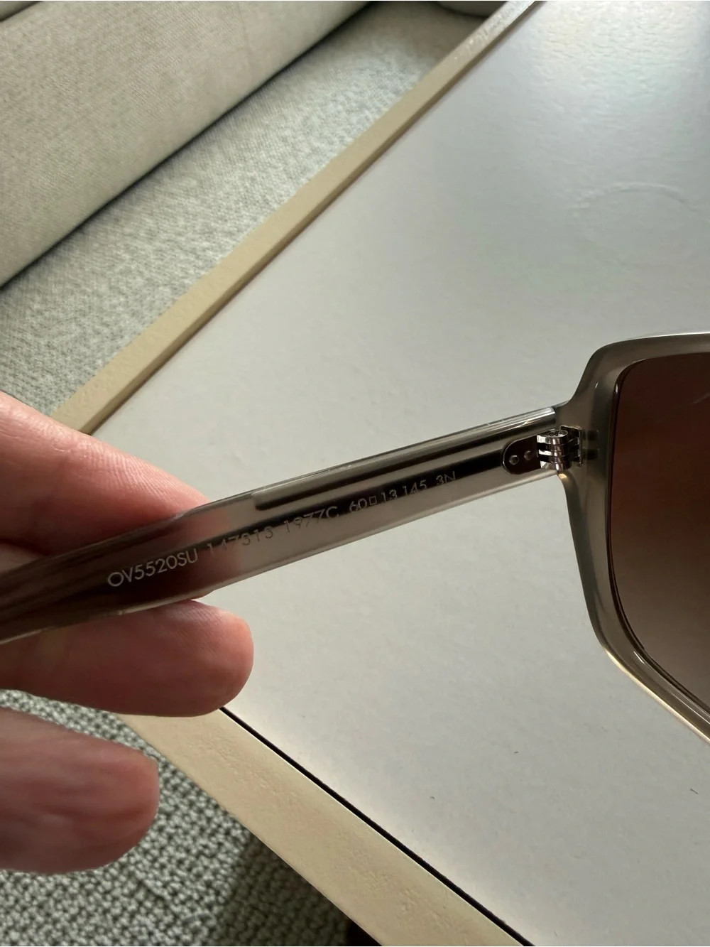KHAITE and Oliver People Translucent Beige Frame Sunglasses with Brown Lenses
